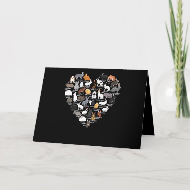 Tarjeta Conejos de amor Conejo divertido Corazón (Anverso)