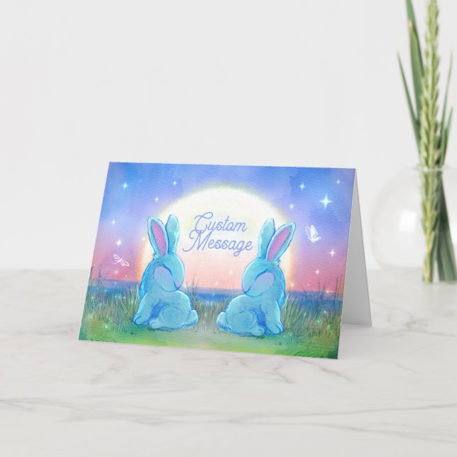 Tarjeta Conejos del Crepúsculo Personalizables (Anverso)