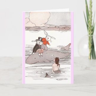 Tarjeta Conejos que montan la sirena de la reunión de la