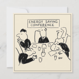 Tarjeta Conferencia de ahorro de energía Caricatura