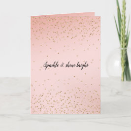 Tarjeta Confetán de oro rosa de color rosa Rubor Peach