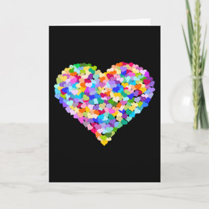 Tarjeta Confeti de Corazón Arcoíris