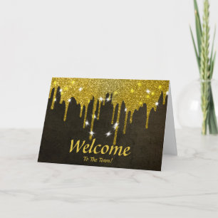 Tarjeta Confeti de Lámina de Oro Falso Elegantes Chispas B