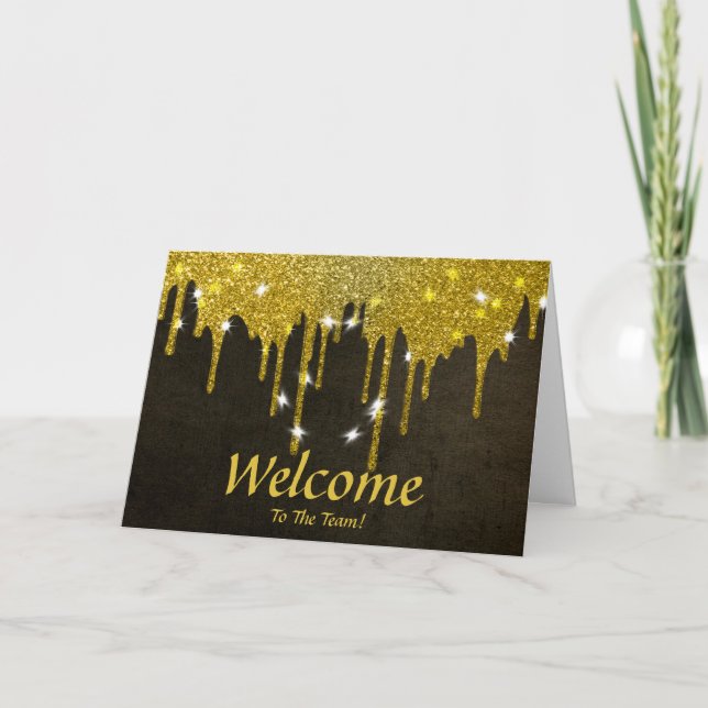 Tarjeta Confeti de Lámina de Oro Falso Elegantes Chispas B (Anverso)
