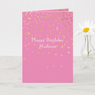 Tarjeta Confeti de oro rosa