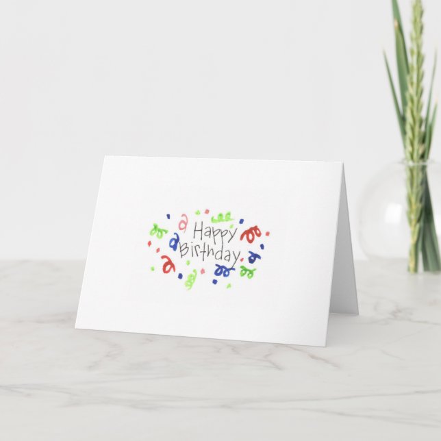 Tarjeta Confeti del feliz cumpleaños (Anverso)