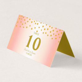 Tarjeta Confeti dorado en boda de negro y rosa dorado