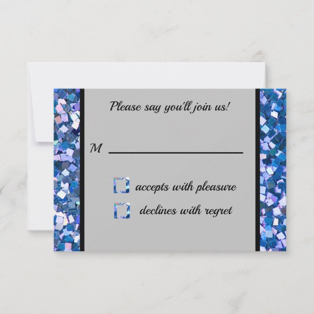 Tarjeta Confetti Blue RSVP (Anverso)