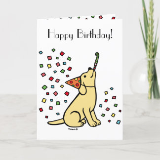 Tarjeta Confetti de cumpleaños del labrador amarillo
