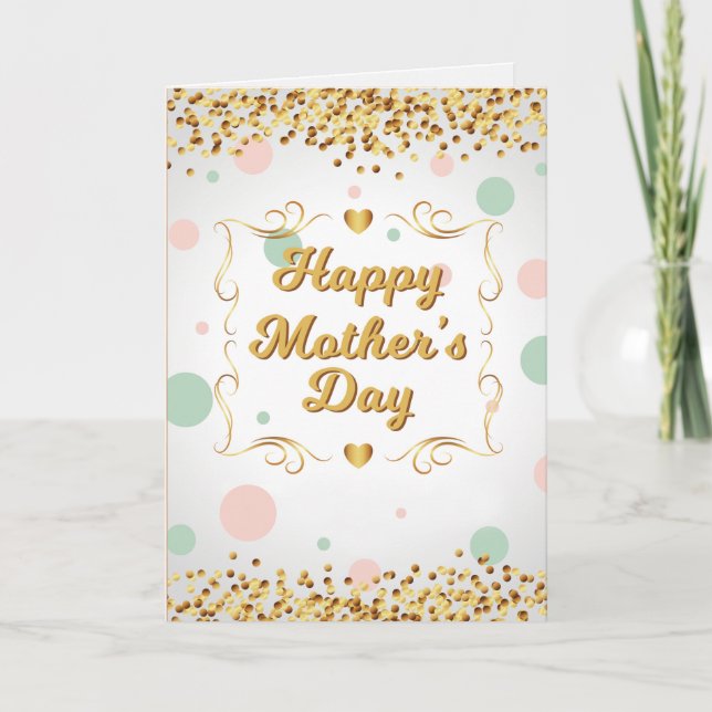 Tarjeta Confetti del Día de la Madre (Anverso)