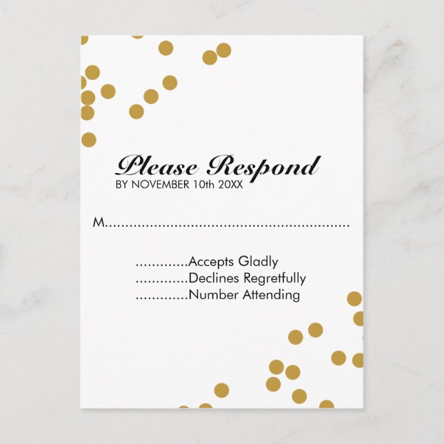 Tarjeta Confetti RSVP (Anverso)