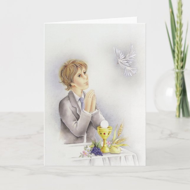 Tarjeta Confirmación de la comunión para los muchachos (Anverso)