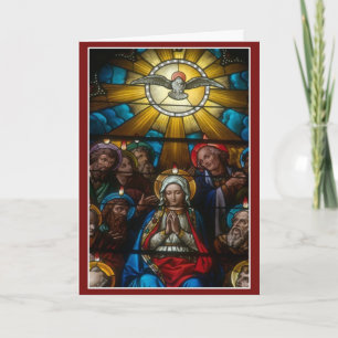 Tarjeta Confirmación Espíritu Santo Virgen María Apóstoles
