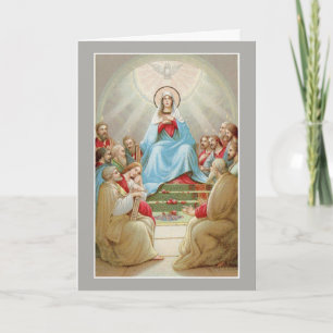 Tarjeta Confirmación Espíritu Santo Virgen María Apóstoles