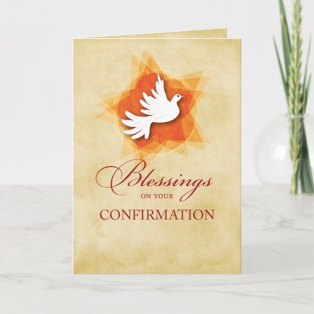 Tarjeta Confirmación Felicitaciones Blessings Dove (Anverso)