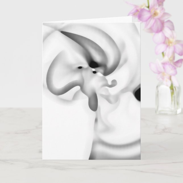 Tarjeta Congelado: Gris abstracto, blanco y negro (Orquídea)