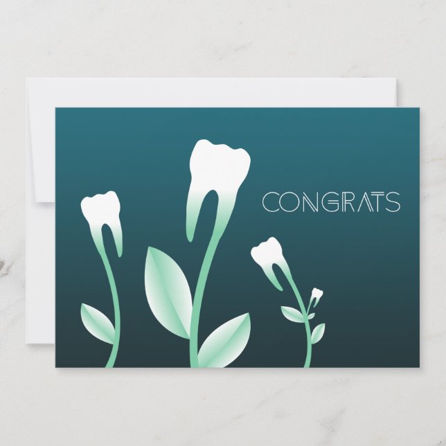Tarjeta CONGRAMOS dientes florales (Anverso)