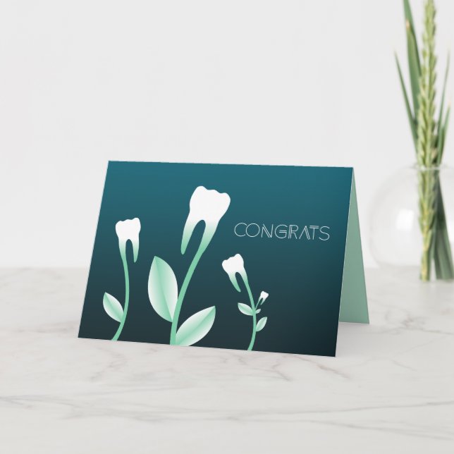 Tarjeta CONGRAMOS dientes florales (Anverso)