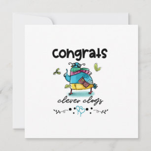 Tarjeta Congratas Inteligencia Clogs Personalizado Pigeon 