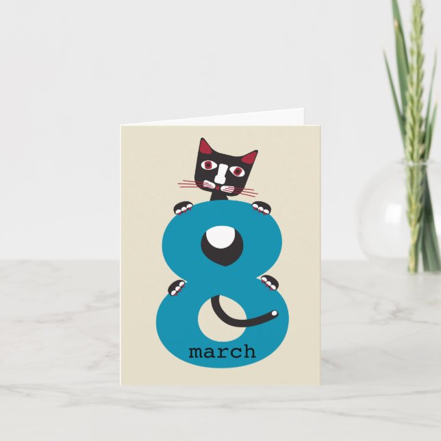 Tarjeta Congrats con el día de las mujeres internacionales (Anverso)