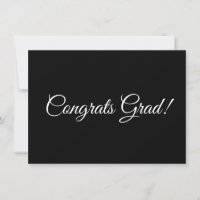 Congrats grad blanco negro caligrafía elegante