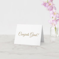 Congrats grad oro script caligrafía elegante
