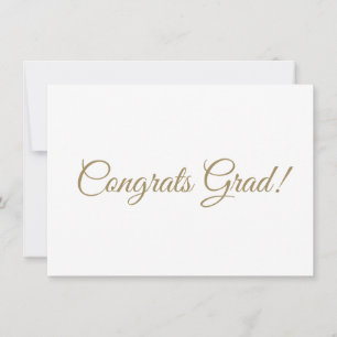 Tarjeta Congrats grad oro script caligrafía elegante