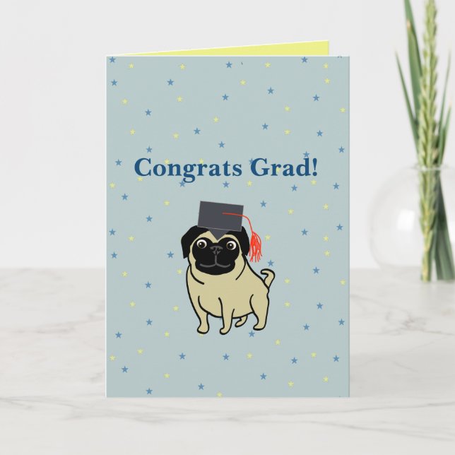 Tarjeta Congrats Grad Pug (Anverso)