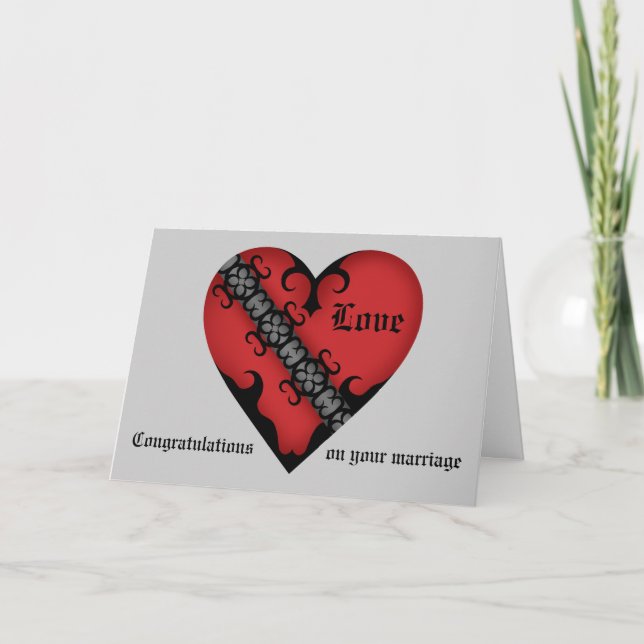 Tarjeta Congrats medievales góticos románticos del boda (Anverso)