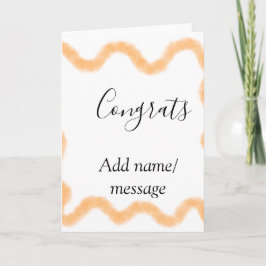 Tarjeta Congrats orange spiral Spanish border boho retro n