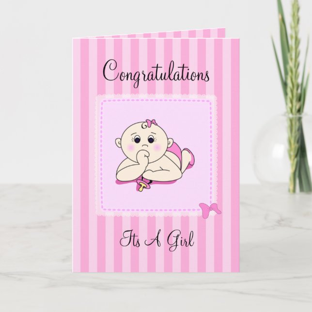 Tarjeta Congrats su un chica - personalizable (Anverso)
