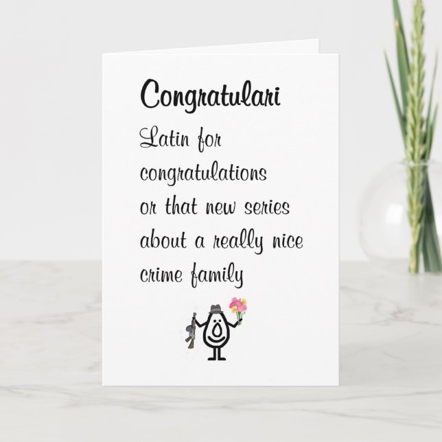 Tarjeta Congratulari A Funny Congratulations Poem (Anverso)