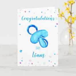 Tarjeta Congratulations a baby boy customizable names
