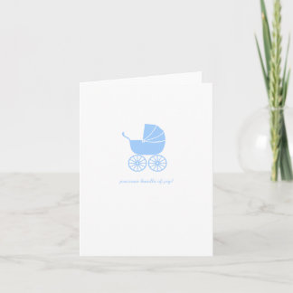 Tarjeta Congratulations Baby Shower Card Blue Stroller