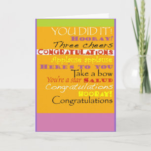 Tarjeta congratulations card
