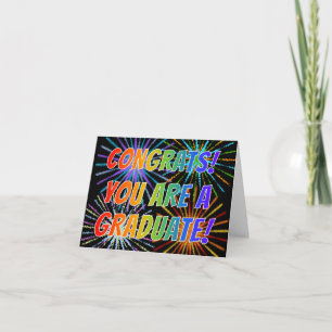 Tarjeta "CONGRATULATIONS! ¡ERES UN GRADUADO!" Arcoiris, fu