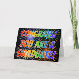 Tarjeta "CONGRATULATIONS! ¡ERES UN GRADUADO!" Arcoiris, fu