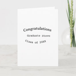 Tarjeta Congratulations graduate name class of 20XX type w