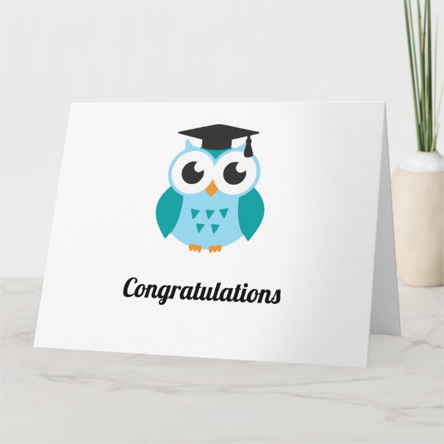 Tarjeta Congratulations graduation wise owl (Anverso)
