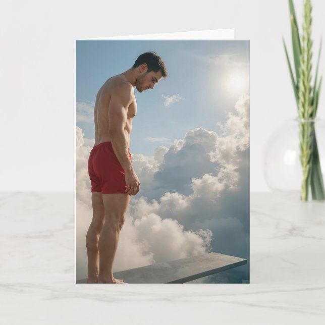 Tarjeta Congratulations Man on Diving Board (Anverso)