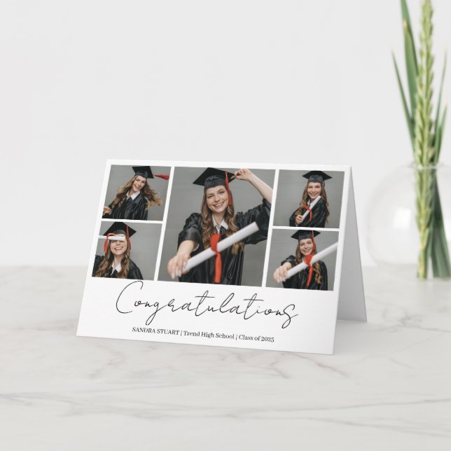 Tarjeta Congratulations Modern Photo Collage Graduate (Anverso)
