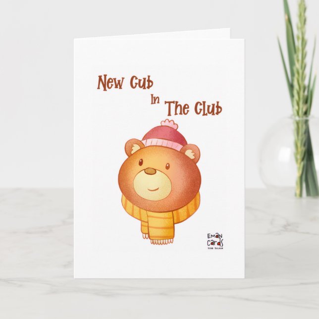 Tarjeta Congratulations- New Born (Cute Cub Card) (Anverso)