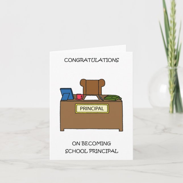 Tarjeta Congratulations on Becoming School Principal (Anverso)