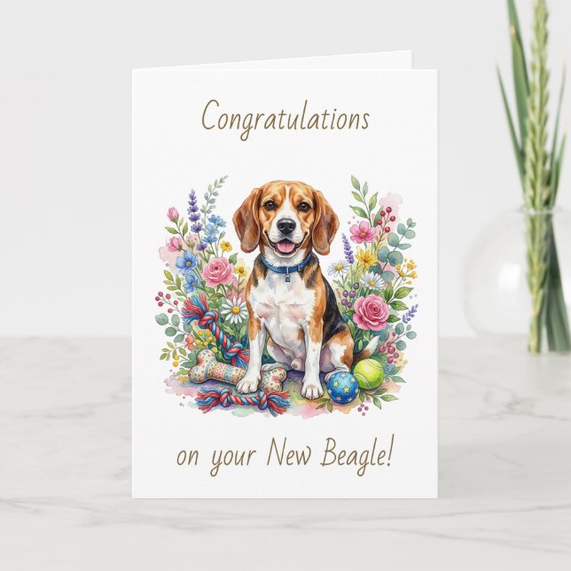 Tarjeta Congratulations on your New Beagle (Anverso)