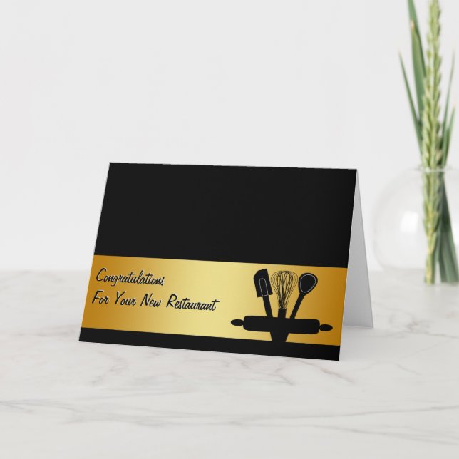 Tarjeta Congratulations Restaurant New Business Card (Anverso)