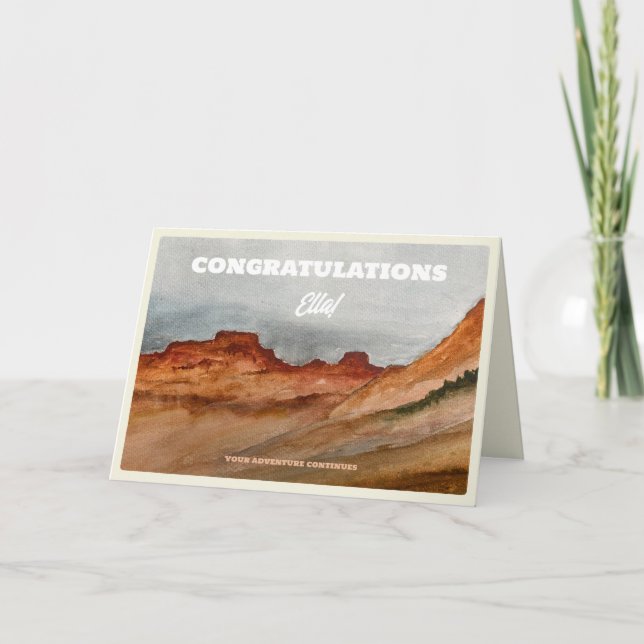 Tarjeta Congratulations Watercolor Western Desert (Anverso)