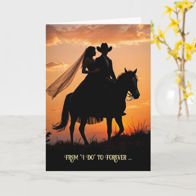 Tarjeta Congratulations Wedding Marriage Country Western (flor amarilla)