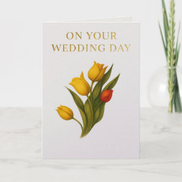Tarjeta Congrautlations Tulip Flowers Wedding Card 