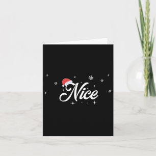Tarjeta Conjunto a juego para él y ella Santa travieso y N