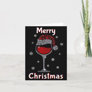 Tarjeta Conjunto de Navidad Mujer Copa de Vino Divertido N
